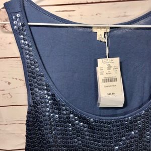 J. Crew Navy Sequin Tank Top